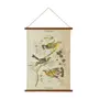 FLÂMULA 30 CM X 45 CM NATUREZA BOTÂNICA PÁSSAROS - NOZES/MULTICOR - Foto 1