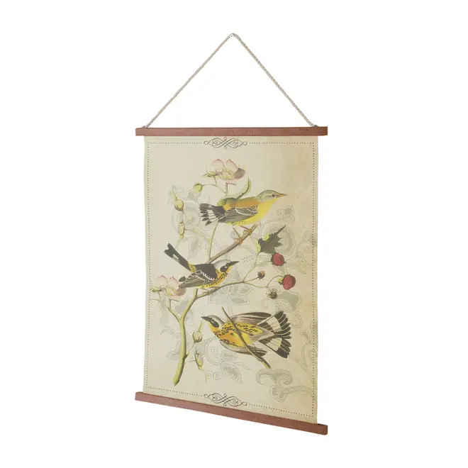 FLÂMULA 30 CM X 45 CM NATUREZA BOTÂNICA PÁSSAROS - NOZES/MULTICOR - Foto 2