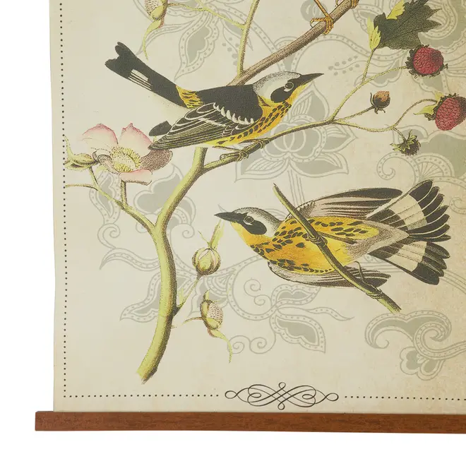 FLÂMULA 30 CM X 45 CM NATUREZA BOTÂNICA PÁSSAROS - NOZES/MULTICOR - Foto 3