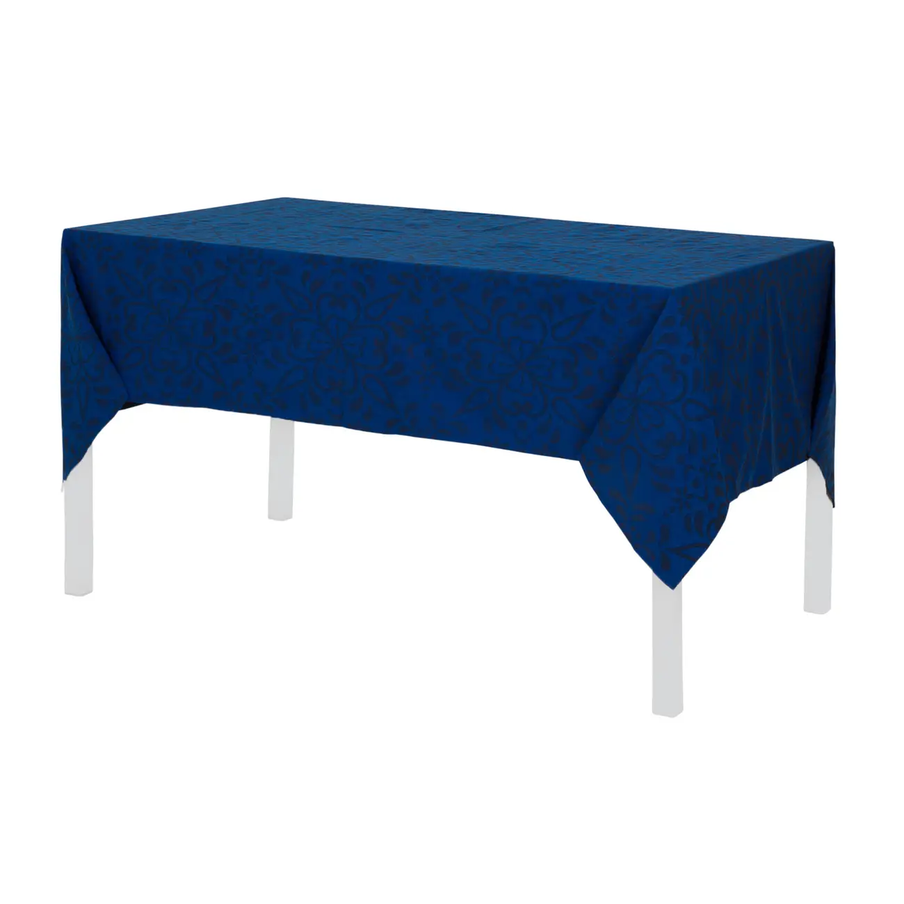 TOALHA DE MESA 1,40 M X 2,20 M FOLKSY BLOOM - AZUL ESCURO/AZUL - Foto 2