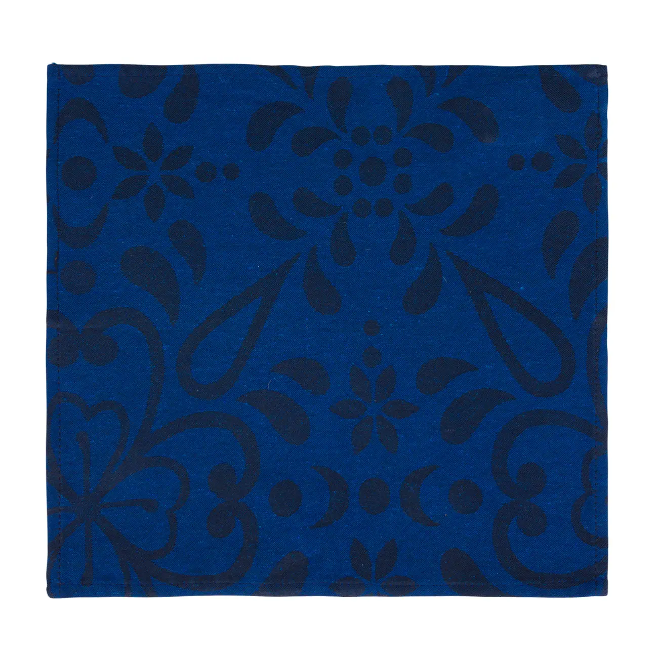GUARDANAPO TC 30 CM X 30 CM COM 4 FOLKSY BLOOM - AZUL ESCURO/AZUL - Foto 1