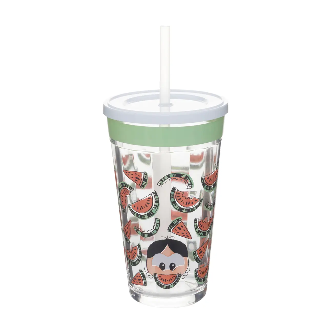 COPO LONG DRINK COM CANUDO 450 ML AVENTURAS NA COZINHA - INCOLOR/MULTICOR - Foto 1