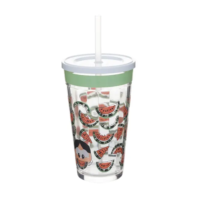 COPO LONG DRINK COM CANUDO 450 ML AVENTURAS NA COZINHA - INCOLOR/MULTICOR - Foto 2
