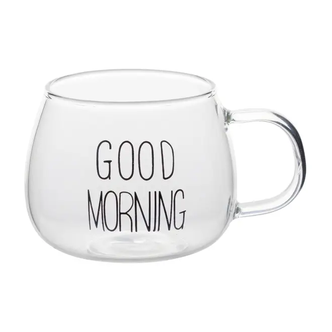 CANECA 380 ML GOOD MORNING - INCOLOR/PRETO - Foto 1