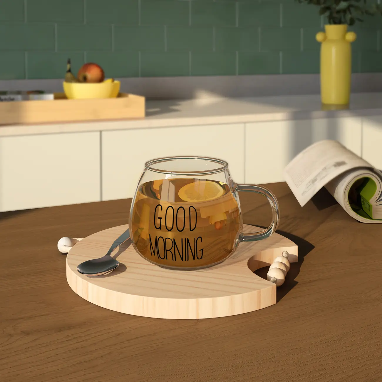 CANECA 380 ML GOOD MORNING - INCOLOR/PRETO - Foto 8
