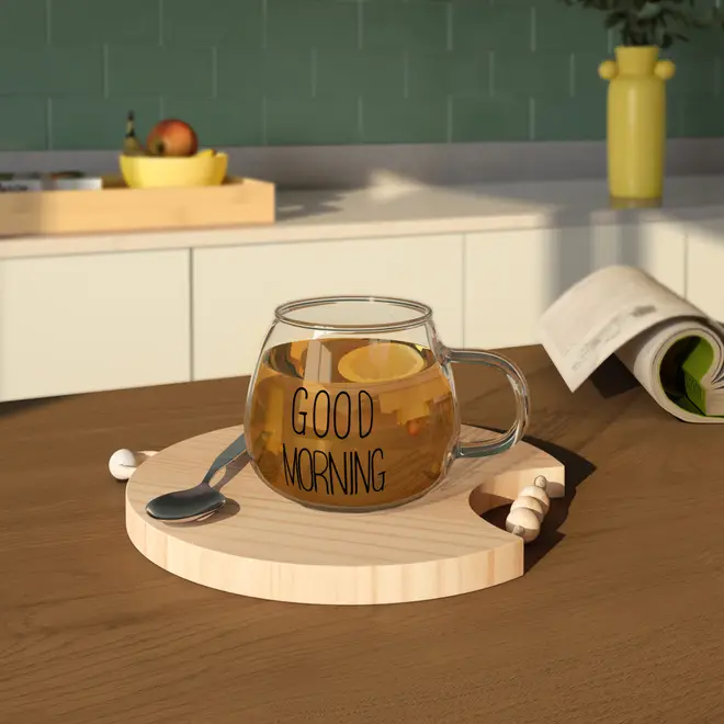 CANECA 380 ML GOOD MORNING - INCOLOR/PRETO - Foto 8