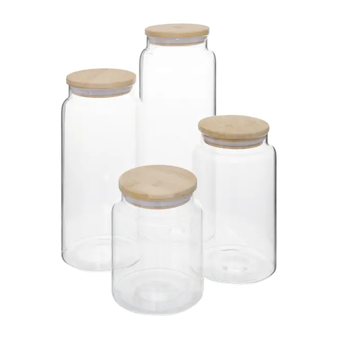 POTE HERMÉTICO 1,4 L BAMBU LINE - INCOLOR/BAMBU - Foto 4