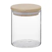 POTE HERMÉTICO 400 ML BAMBU REDONDO - INCOLOR/BAMBU - Foto 1