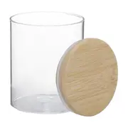 POTE HERMÉTICO 400 ML BAMBU REDONDO - INCOLOR/BAMBU - Foto 2