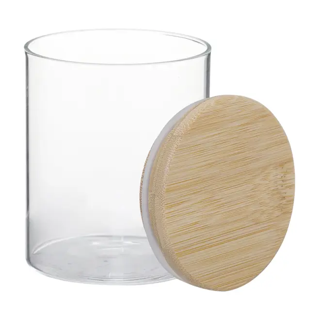 POTE HERMÉTICO 400 ML BAMBU REDONDO - INCOLOR/BAMBU - Foto 2