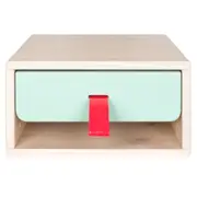 MESA DE CABECEIRA DE PAREDE 1 GAVETA TUTTI-CUTE - NATURAL WASHED/SORBET MENTA - Foto 1