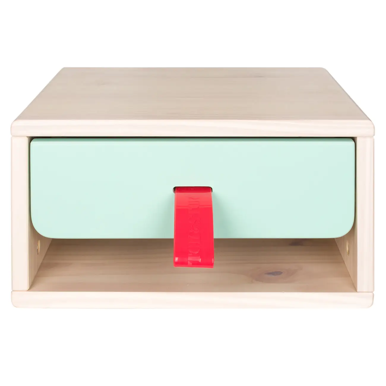 MESA DE CABECEIRA DE PAREDE 1 GAVETA TUTTI-CUTE - NATURAL WASHED/SORBET MENTA - Foto 1