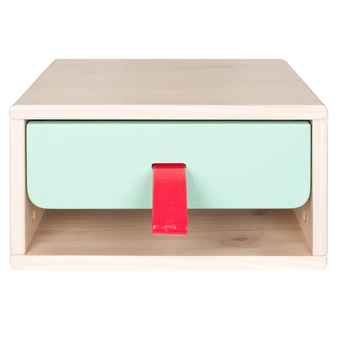 MESA DE CABECEIRA DE PAREDE 1 GAVETA TUTTI-CUTE - NATURAL WASHED/SORBET MENTA - Foto 1