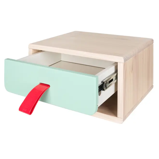 MESA DE CABECEIRA DE PAREDE 1 GAVETA TUTTI-CUTE - NATURAL WASHED/SORBET MENTA - Foto 2
