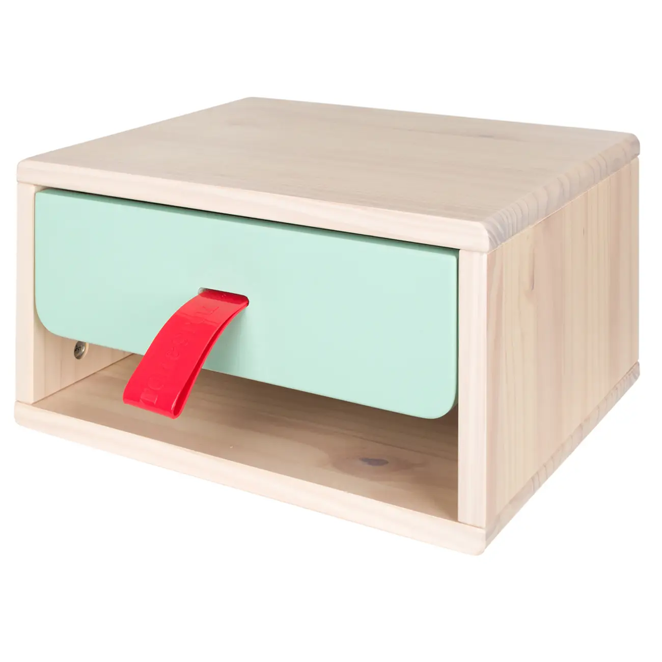 MESA DE CABECEIRA DE PAREDE 1 GAVETA TUTTI-CUTE - NATURAL WASHED/SORBET MENTA - Foto 3