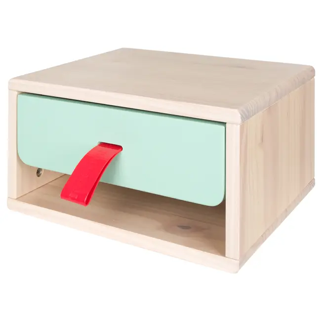 MESA DE CABECEIRA DE PAREDE 1 GAVETA TUTTI-CUTE - NATURAL WASHED/SORBET MENTA - Foto 3