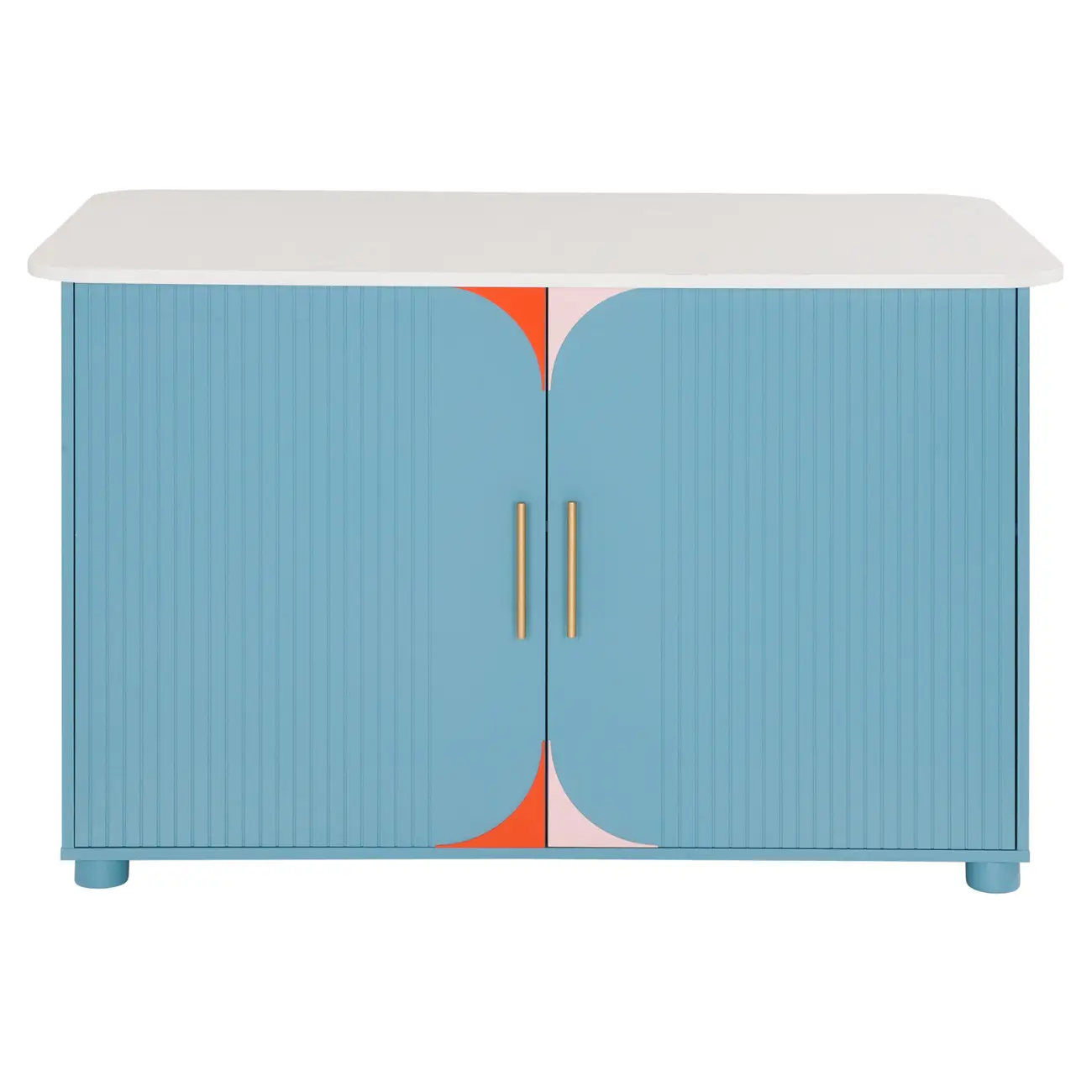BALCÃO DE COZINHA COM 2 PORTAS 1,35 M X 70 CM COZINHA ENCANTADA DA RAÍZA COSTA - AZUL/MULTICOR - Foto 1