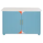 BALCÃO DE COZINHA COM 2 PORTAS 1,35 M X 70 CM COZINHA ENCANTADA DA RAÍZA COSTA - AZUL/MULTICOR - Foto 1