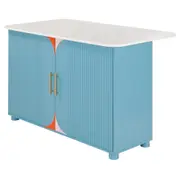BALCÃO DE COZINHA COM 2 PORTAS 1,35 M X 70 CM COZINHA ENCANTADA DA RAÍZA COSTA - AZUL/MULTICOR - Foto 3