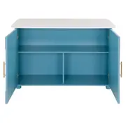 BALCÃO DE COZINHA COM 2 PORTAS 1,35 M X 70 CM COZINHA ENCANTADA DA RAÍZA COSTA - AZUL/MULTICOR - Foto 6