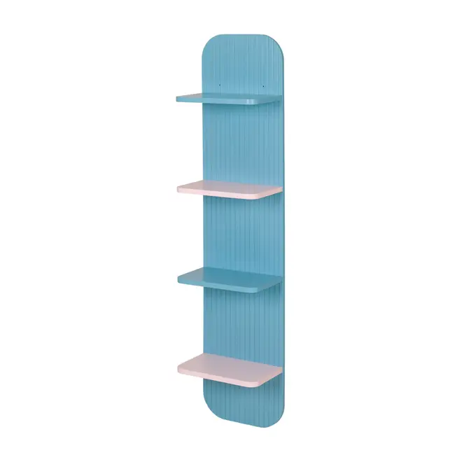 ESTANTE DE PAREDE 35 CM X 1,50 M COZINHA ENCANTADA DA RAÍZA COSTA - AZUL/ROSA - Foto 2