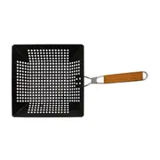 GRELHA 55 CM X 31 CM O CHURRASQUEIRO - PRETO/PAU ROSA - Foto 4