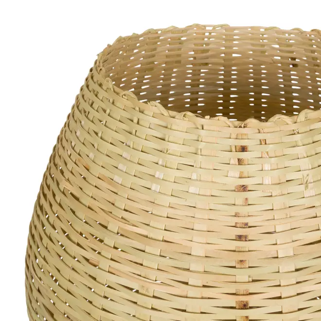 CESTO COM TAMPA 30 CM X 27 CM X 27 CM BURITI - FIBRA CLARA/TERRACOTA - Foto 4