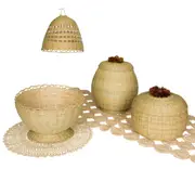 CESTO COM TAMPA 30 CM X 27 CM X 27 CM BURITI - FIBRA CLARA/TERRACOTA - Foto 6