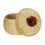 PORTA-PÃO REDONDO 27 CM BURITI - FIBRA CLARA/TERRACOTA - Foto 2