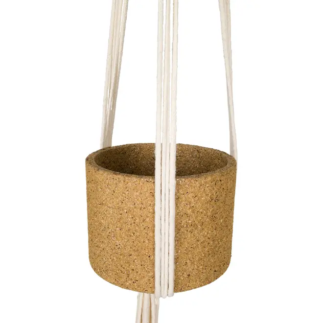 CACHEPÔ SUSPENSO 16 CM PALHA CAFÉ - FIBRA CLARA/NATURAL - Foto 3