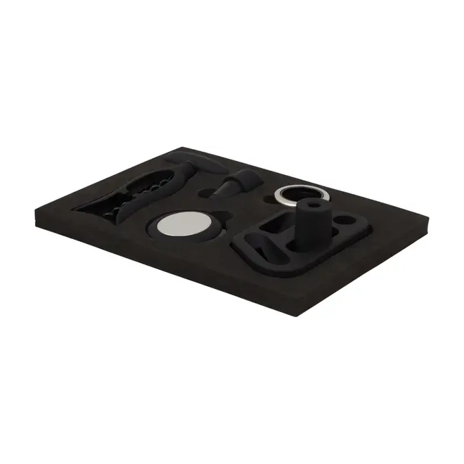 KIT PARA VINHO COM 4 PEÇAS CORTÊS - PRETO/CROMADO - Foto 2