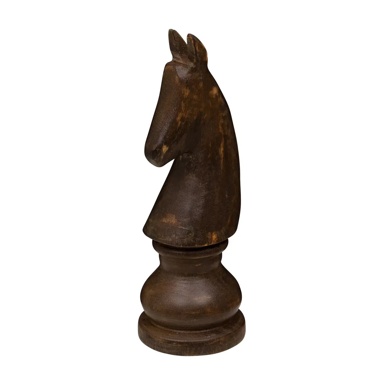 ADORNO MESA CAVALO 22 CM XEQUE-MATE - ENCERADO CASTANHO - Foto 1