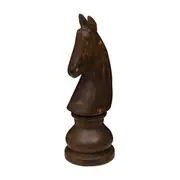 ADORNO MESA CAVALO 22 CM XEQUE-MATE - ENCERADO CASTANHO - Foto 1