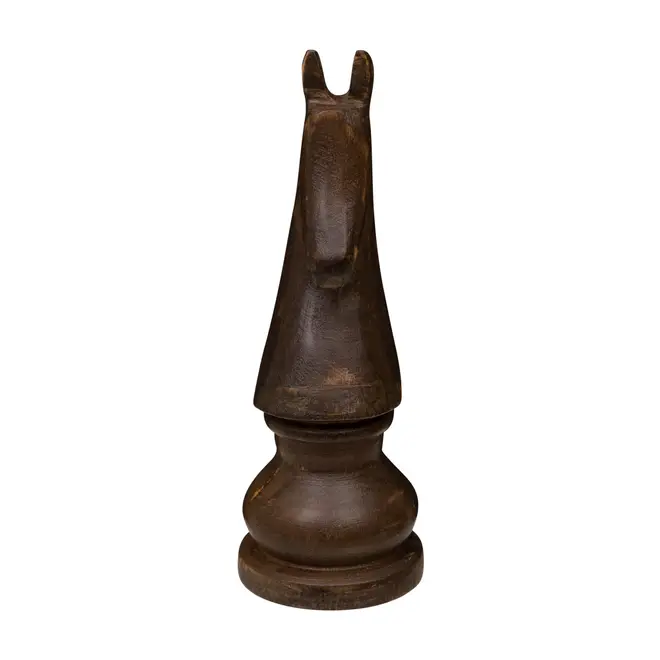 ADORNO MESA CAVALO 22 CM XEQUE-MATE - ENCERADO CASTANHO - Foto 2