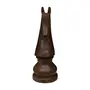 ADORNO MESA CAVALO 22 CM XEQUE-MATE - ENCERADO CASTANHO - Foto 2