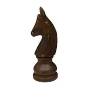 ADORNO MESA CAVALO 22 CM XEQUE-MATE - ENCERADO CASTANHO - Foto 3