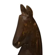 ADORNO MESA CAVALO 22 CM XEQUE-MATE - ENCERADO CASTANHO - Foto 5