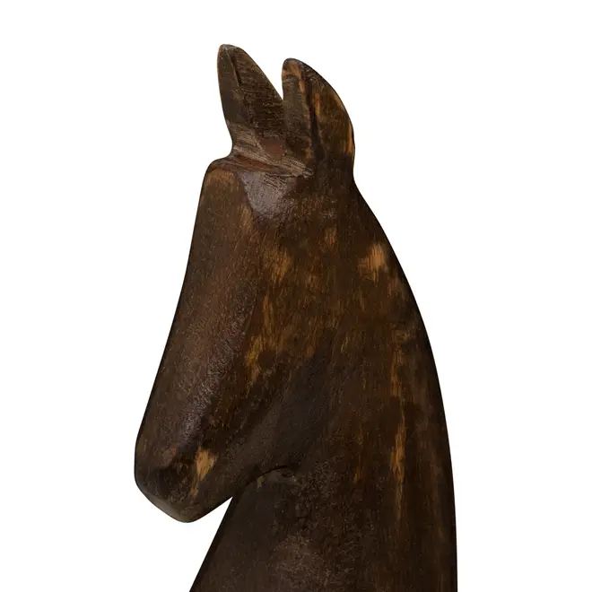 ADORNO MESA CAVALO 22 CM XEQUE-MATE - ENCERADO CASTANHO - Foto 5