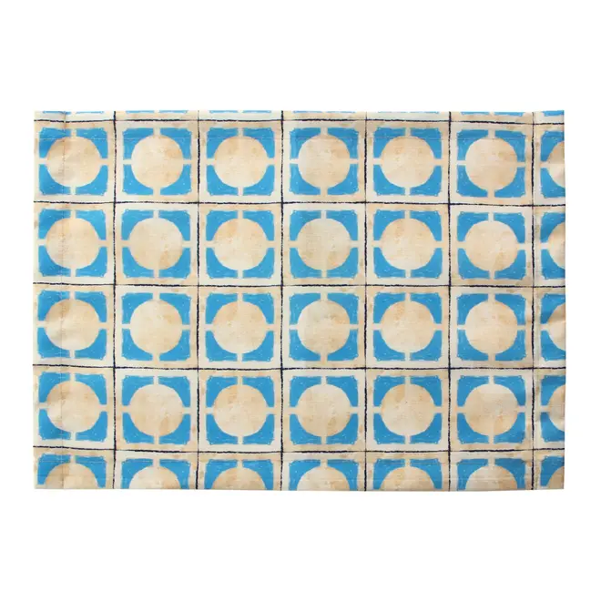 LUGAR AMERICANO 36 CM X 50 CM SAUDADE TROPICAL AZULEJOS - AZUL HISTÓRICO/MULTICOR - Foto 1