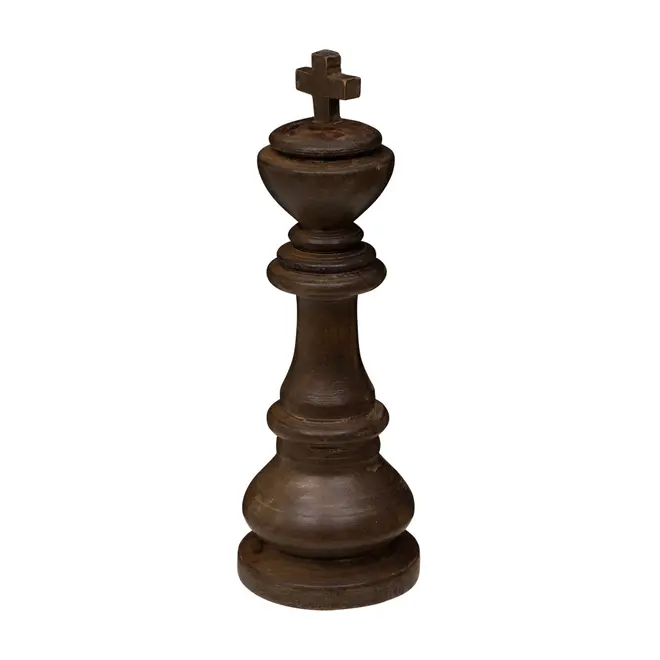 ADORNO MESA REI 22 CM XEQUE-MATE - ENCERADO CASTANHO - Foto 2