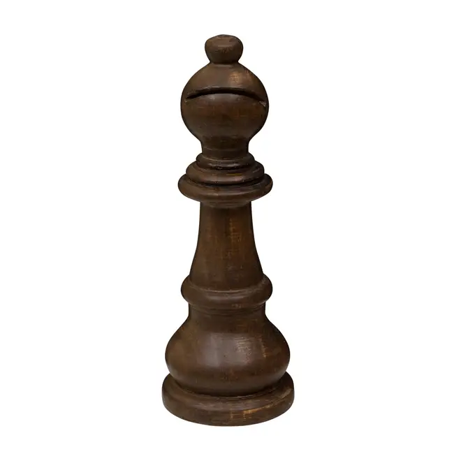 ADORNO BISPO 22 CM XEQUE-MATE - ENCERADO CASTANHO - Foto 1