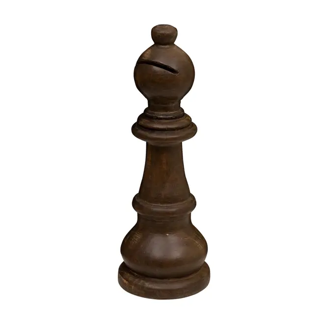ADORNO BISPO 22 CM XEQUE-MATE - ENCERADO CASTANHO - Foto 2