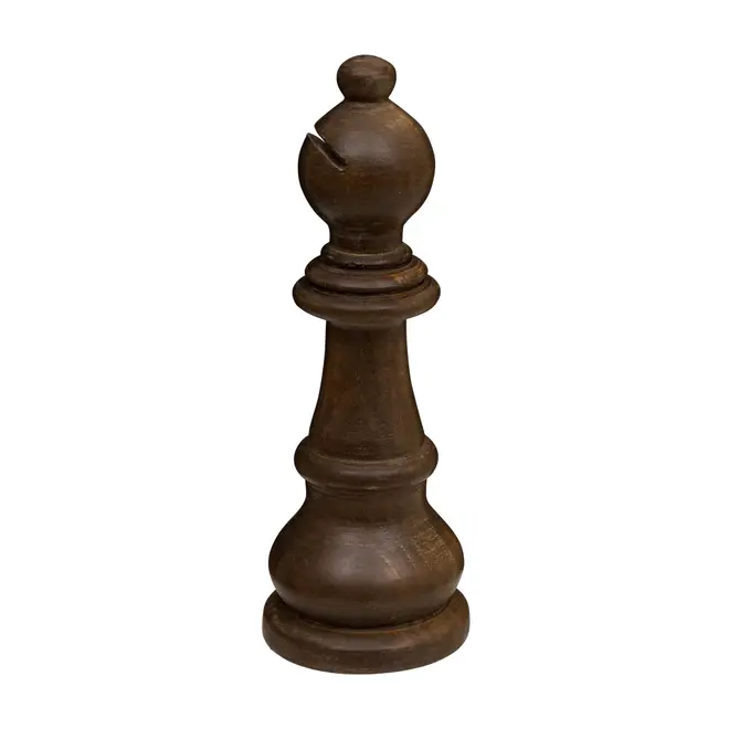 ADORNO BISPO 22 CM XEQUE-MATE - ENCERADO CASTANHO - Foto 3
