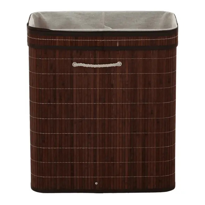CESTO PARA ROUPAS COM DIVISÓRIA 53 CM X 60 CM X 35 CM BUKA - MARROM/BEGE - Foto 8