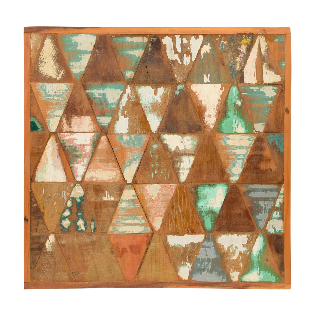 QUADRO 39 CM X 39 CM XILO TRIÂNGULOS - MULTICOR - Foto 1