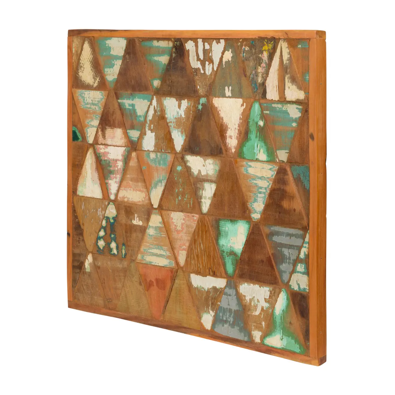 QUADRO 39 CM X 39 CM XILO TRIÂNGULOS - MULTICOR - Foto 2