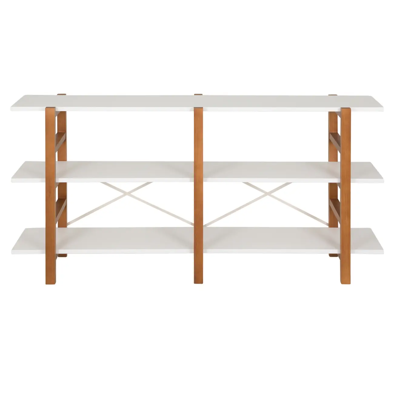 ESTANTE 1,61 M X 78 CM SKADA - NOZES/BRANCO - Foto 1