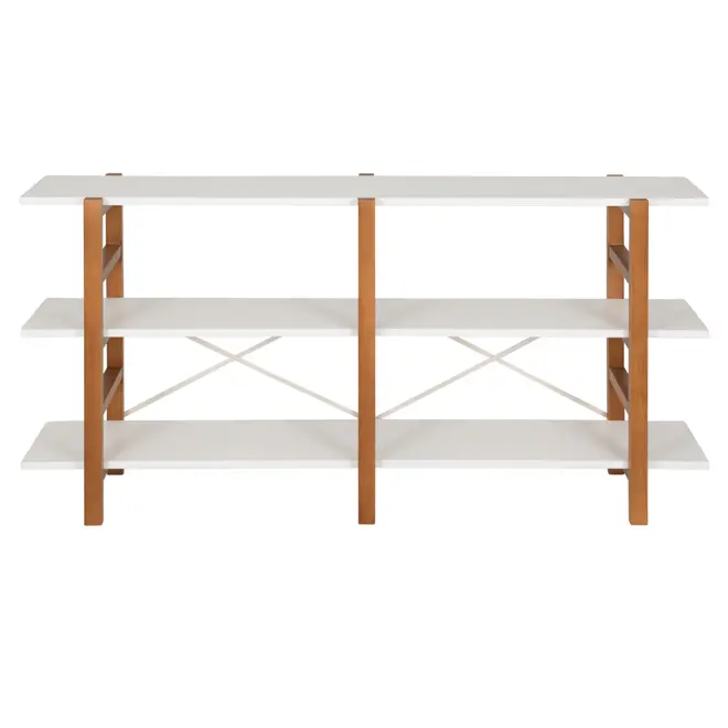 ESTANTE 1,61 M X 78 CM SKADA - NOZES/BRANCO - Foto 1