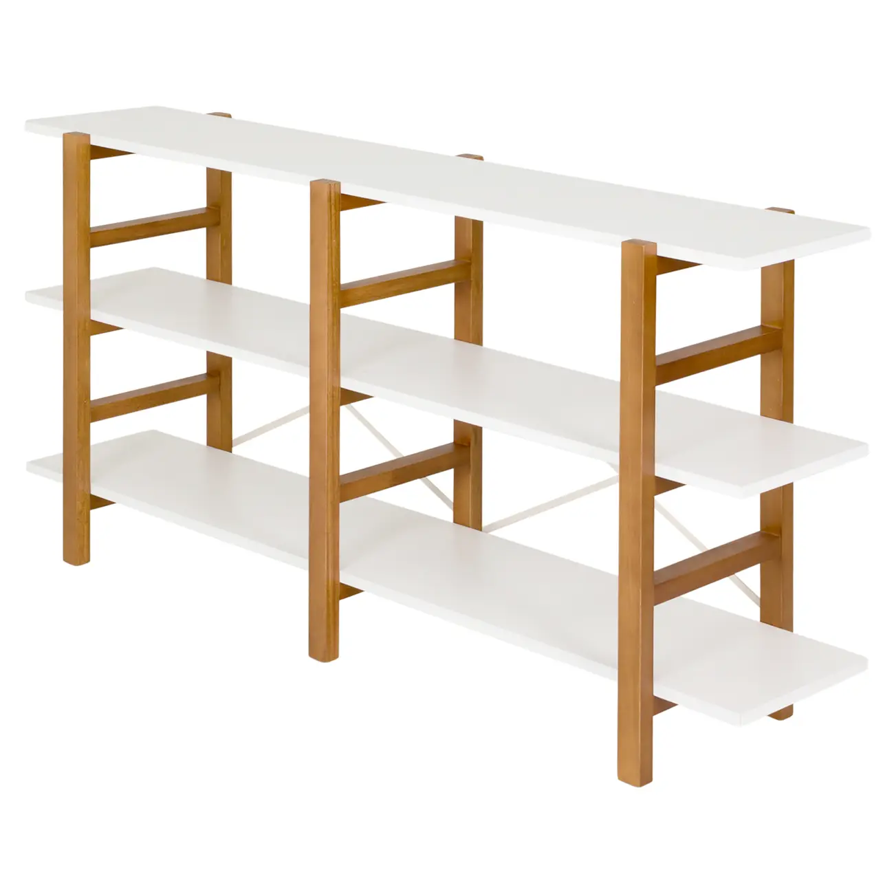ESTANTE 1,61 M X 78 CM SKADA - NOZES/BRANCO - Foto 2