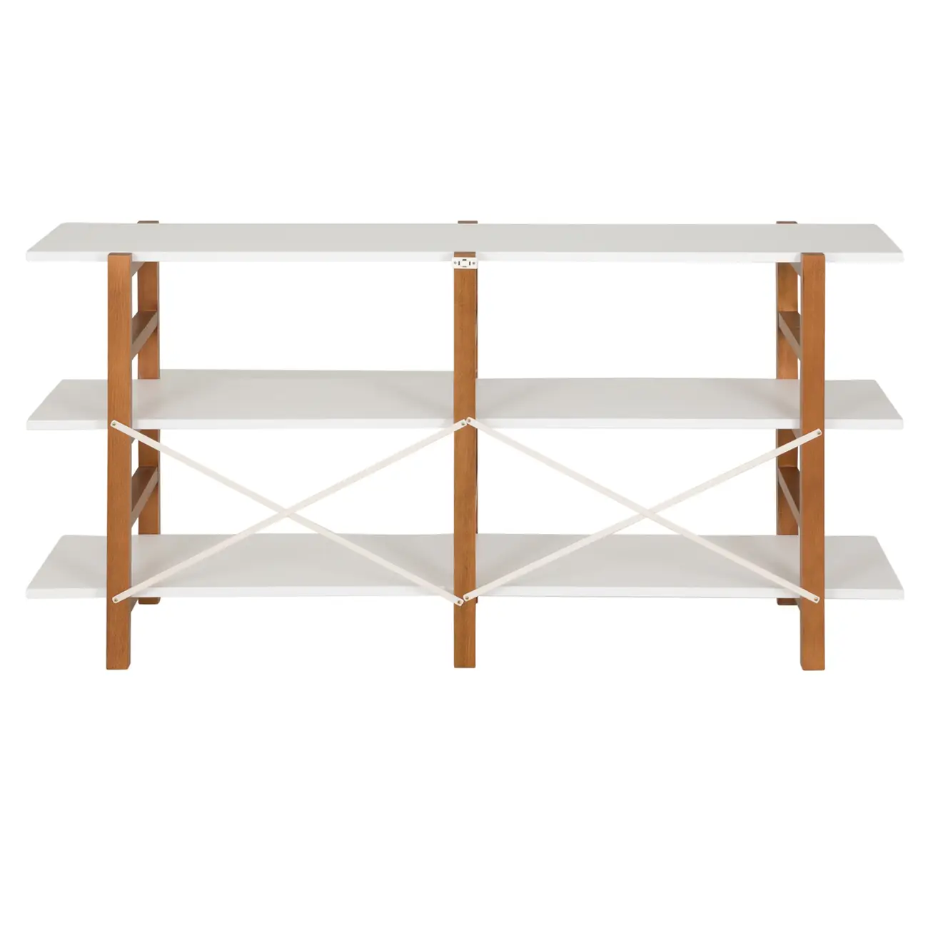 ESTANTE 1,61 M X 78 CM SKADA - NOZES/BRANCO - Foto 4